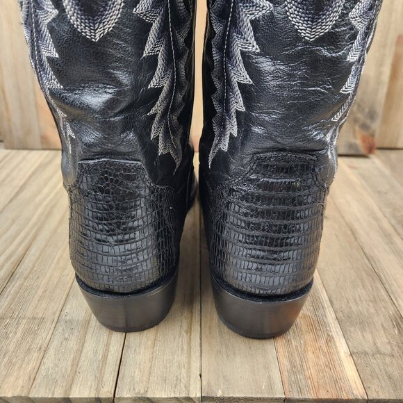 Mens Dan Post Winston size 9 D Lizard Leather 13" Western Cowboy Boots - Picture 8 of 13
